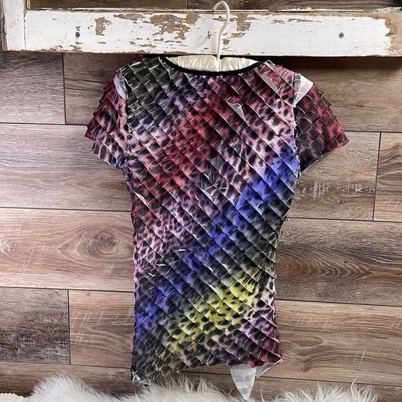 Notations Ladies Short Sleeve Top, Size Petite Small, Multicolor Animal Print - Picture 4 of 6